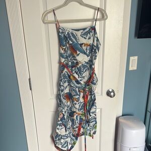 Farm rio flying toucans open back midi dress - Tropical Print Wrap Dress